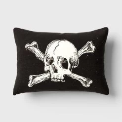Oversize Skull And Crossbones Woven Cotton Lumbar Halloween Throw Pillow Black - Threshold™ 10 Oversize Skull And Crossbones Woven Cotton Lumbar Halloween Throw Pillow Black - Threshold™ -Threshold GUEST 1d93023f 85e9 4368 9e88 36202b7344a5