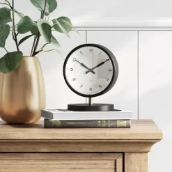 Threshold 6 Table Clock Matte Black - Threshold™
