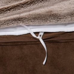 55" X 80" 15lbs Faux Fur Weighted Blanket With Removable Cover Brown - Threshold™