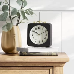 Threshold 4 5" Square Alarm Clock Black - Threshold™