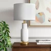 Large Assembled Tapered Glass Table Lamp (Includes LED Light Bulb) White - Threshold™ -Threshold GUEST 705992ab cd60 4dce ae3b 52de19f5cfa6