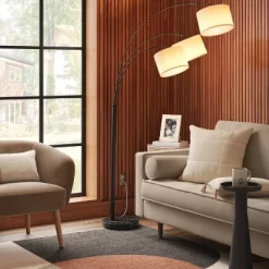 Threshold 26 Avenal 3-Head Shaded Arc Floor Lamp Black - Threshold™