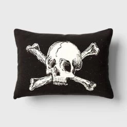 Oversize Skull And Crossbones Woven Cotton Lumbar Halloween Throw Pillow Black - Threshold™ 11 Oversize Skull And Crossbones Woven Cotton Lumbar Halloween Throw Pillow Black - Threshold™ -Threshold GUEST b45186ba 7db4 4537 829f d4aedfe091ea