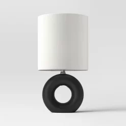 Abstract Ceramic Mini Table Lamp Black - Threshold™ -Threshold GUEST c46c4037 20c5 40d9 8a44 b6b6d2e5da92